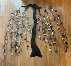 Modern Brutalist Metal Willow Tree Wall Decor