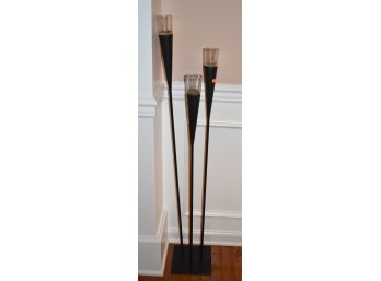 Floral Moderne Freestanding Floor Candelabra