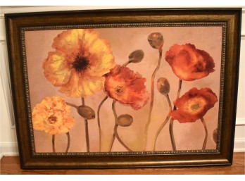 Premium Framed Impressionistic Botanical Poppies Wall Art - Orig. $140