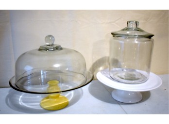 Farval Portugal & Anchor Covered Cake Stand / Glass Canister