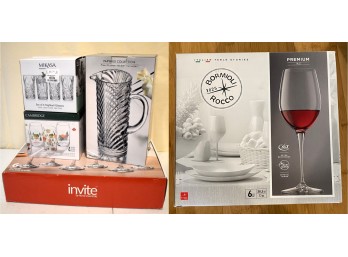 Mikasa, Bormioli Rocco & Crystal Glassware  In Boxes