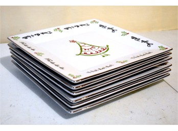 St. Nicholas Square 'Tis The Season Square Christmas Plates - Set Of 6