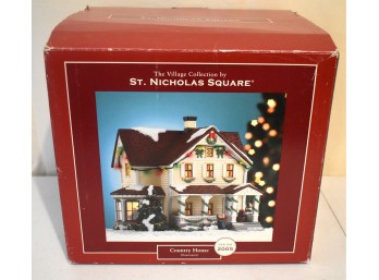 Vintage 2005 St. Nicholas Square Country House Illuminated Holiday Village