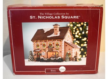 Vintage 2006 St. Nicholas Square Winery Illuminated Holiday Village Building
