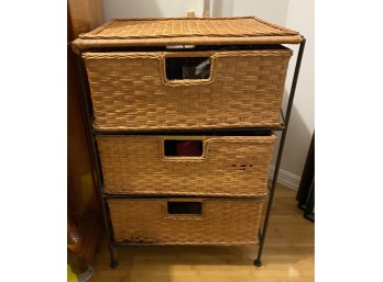 Boho 3-Drawer Woven Rattan Storage Chest / Nightstand