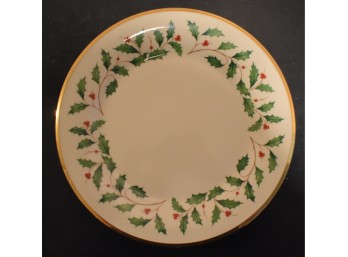 Set Of 4 Vintage Lenox 'Holiday' Ivory Porcelain Dinner Plates - Made In USA
