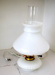 Gone With The Wind Style Electrified Milk Glass Oil Lamp