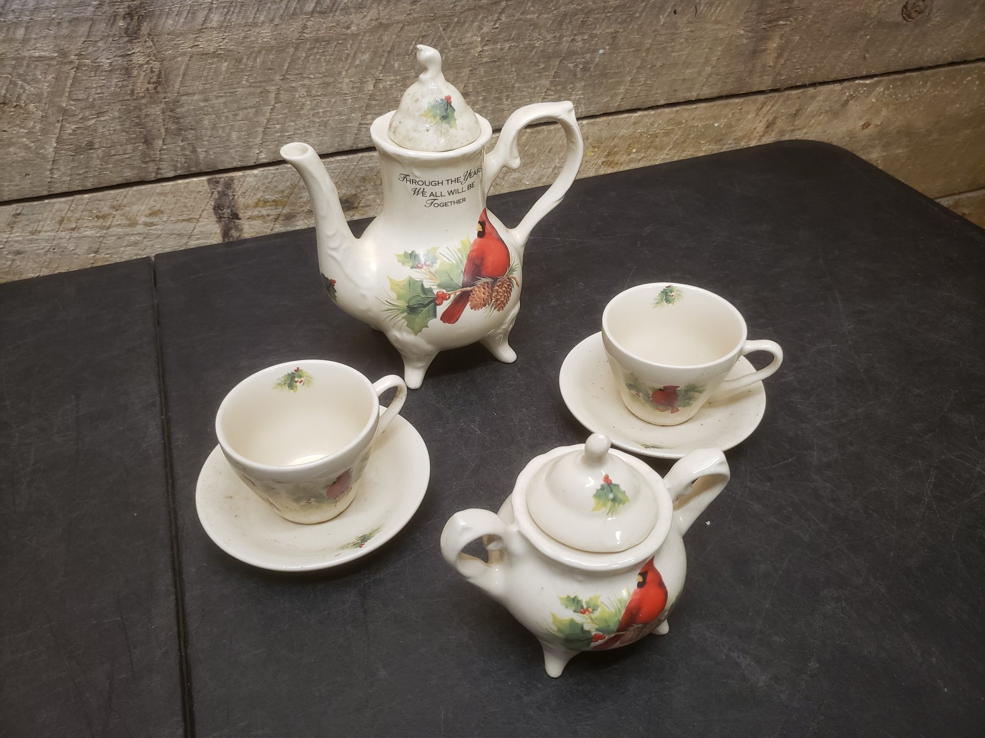 Lily Creek Limited Edition Winter Garden Cardinal Partial Tea Set C2 ...