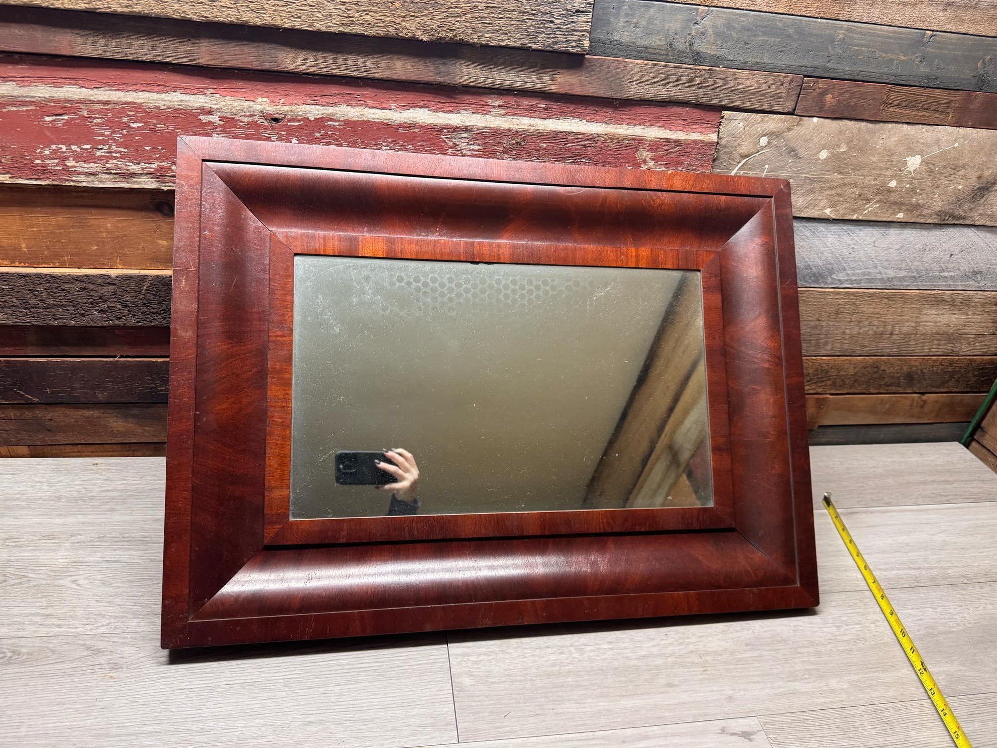 Late 1800s Flame Mahogany Vanity Wall Bathroom Mirror #29853 ...