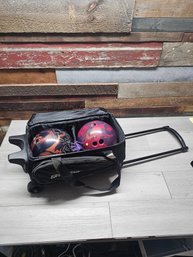 2 Bowling Balls In Rolling Bag