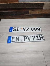 2 Vtg German License Plates A4