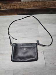 Black Leather Coach Purse (read Description) A4
