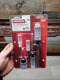 New 5 Pc Craftsman Screwdriver Set Clear Handle A1