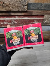 2 Hallmark Christmas Ornaments Fireman Mouse A1