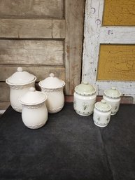 Two 3 Piece Kitchen Canister Sets H4