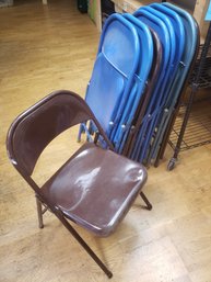 Metal Folding Chair Lot Of 9 C4