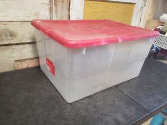 56qt Red Lid Storage Bin A1