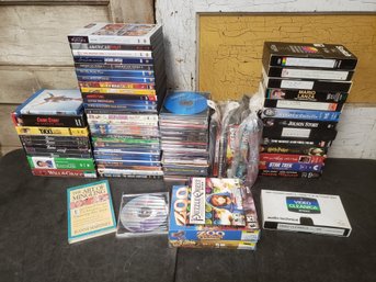 Digital Entertainment Lot DVDs VHSs CDs Computer Games K2