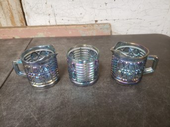 Indiana Glass Windsor Blue Carnival Glass Creamer Cup Lot P1