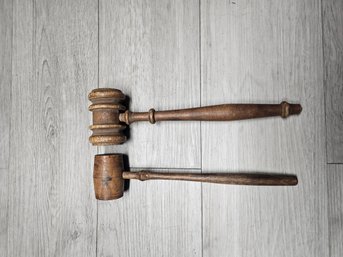2 Vtg Wood Gavels A5