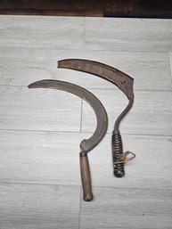 2 Antique Hand Scythes A5