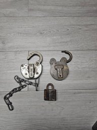 Lot Of 3 Antique Locks A5