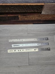 Lot Of 3 Metal Rulers Pratt And Whitney Ect. A5