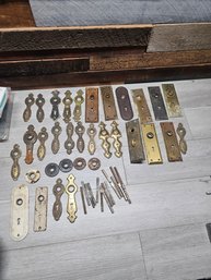 Large Lot Of Antique Door Hardware A5