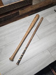 2 Vtg Wooden Bats A5