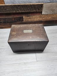 Antique Metal Lined Wood Box A5