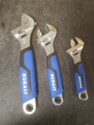 Kobalt Adjustable Wrench Lot Of Three C2