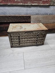 Awesome Vtg Metal Industrial Organizer Cabinet W Contents A5