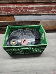 Green Milk Crate Full Of 45s A5