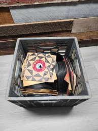 Grey Milk Crate Full Of 45s A5