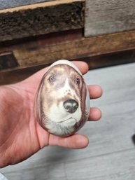 Vtg Cocker Spaniel Ceramic Egg A5