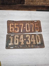 2 Antique New York License Plate A5