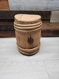Vtg Wooden Mini Herring Barrel A5