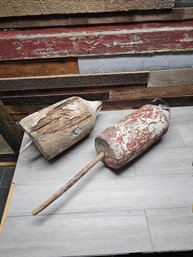 2 Antique Wood Bouys A1