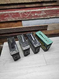 Lot Of 4 Vtg Ammo Boxes A1