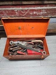Orange Tool Box With Assorted Tools A1