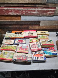 Large Lot Of Model Building For A Model Train Set Up Plastic Ville Ect. A2