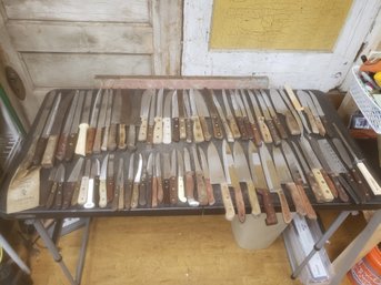 Huge Vtg Kitchen Knife Lot D3