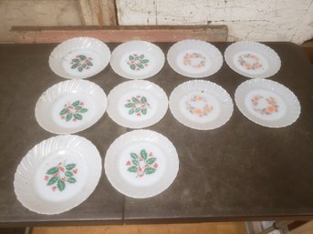 Termocrisa Holly Berry And Orange Flower Plate Lot D3