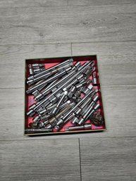 Lot Of 3/8ths Craftsman Extensions (some Are Missing The Locking Ball) A2