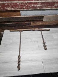 2 Antique Beam Drills A2