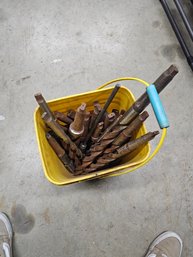 Bucket Full Of Large Drill Bits A2