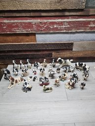 Large Lot Of Collectible Dog Figures Cocker Spaniel Ect. A3