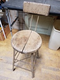 Vtg Chair Metal And Wood H4