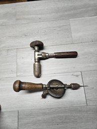 2 Antique Hand Drills A3
