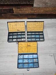 Lot Of 3 Metal Organizer Cases A3